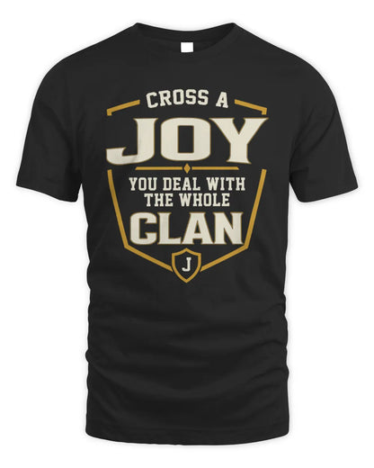JOY NT1-K008 Cross A/An NAME, You Deal With the Whole Clan | Personalized Vintage T-Shirt - Unisex Standard T-Shirt - Black