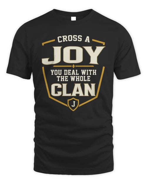 JOY NT1-K008 Cross A/An NAME, You Deal With the Whole Clan | Personalized Vintage T-Shirt - Unisex Standard T-Shirt - Black
