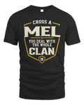 MEL NT1-K008 Cross A/An NAME, You Deal With the Whole Clan | Personalized Vintage T-Shirt - Unisex Standard T-Shirt - Black