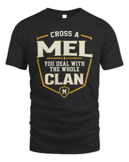 MEL NT1-K008 Cross A/An NAME, You Deal With the Whole Clan | Personalized Vintage T-Shirt - Unisex Standard T-Shirt - Black