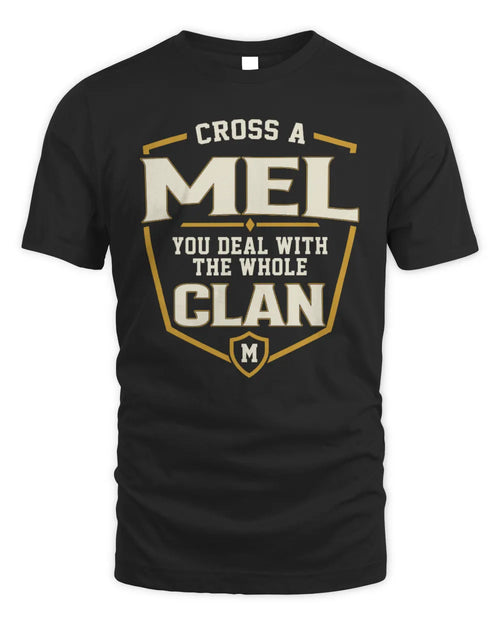 MEL NT1-K008 Cross A/An NAME, You Deal With the Whole Clan | Personalized Vintage T-Shirt - Unisex Standard T-Shirt - Black