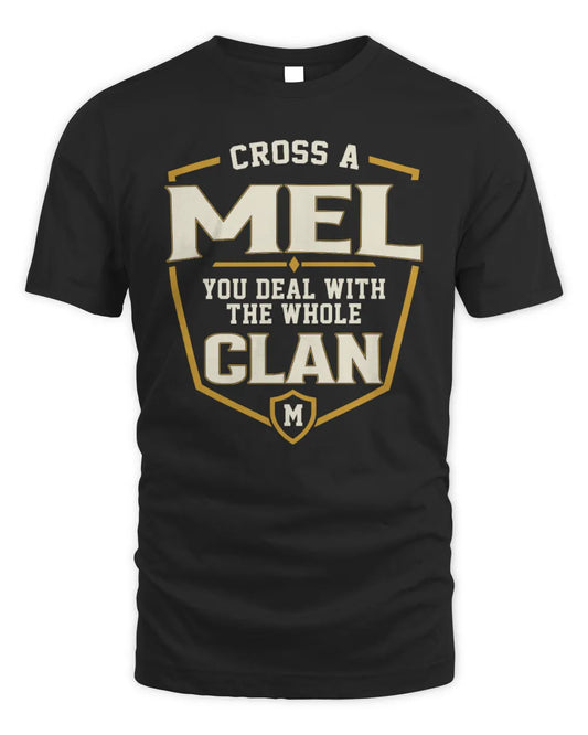 MEL NT1-K008 Cross A/An NAME, You Deal With the Whole Clan | Personalized Vintage T-Shirt - Unisex Standard T-Shirt - Black