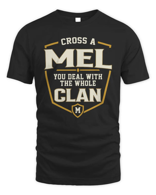 MEL NT1-K008 Cross A/An NAME, You Deal With the Whole Clan | Personalized Vintage T-Shirt