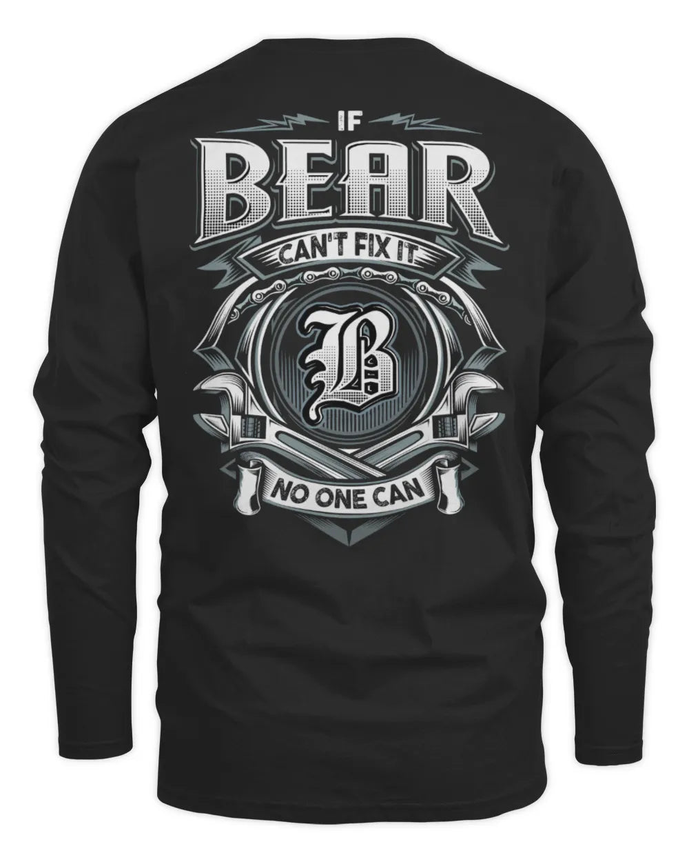 BEAR AP81-K4-626 - Personalized Ahmed Quote Apparel “If Ahmed Can't Fix It, No One Can” - Men's Long Sleeved T-Shirt - Black