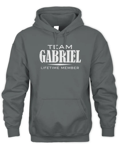 GABRIEL BL62-K4-128 - Personalized “Team NAME Lifetime Member” - Unisex Hoodie - Charcoal