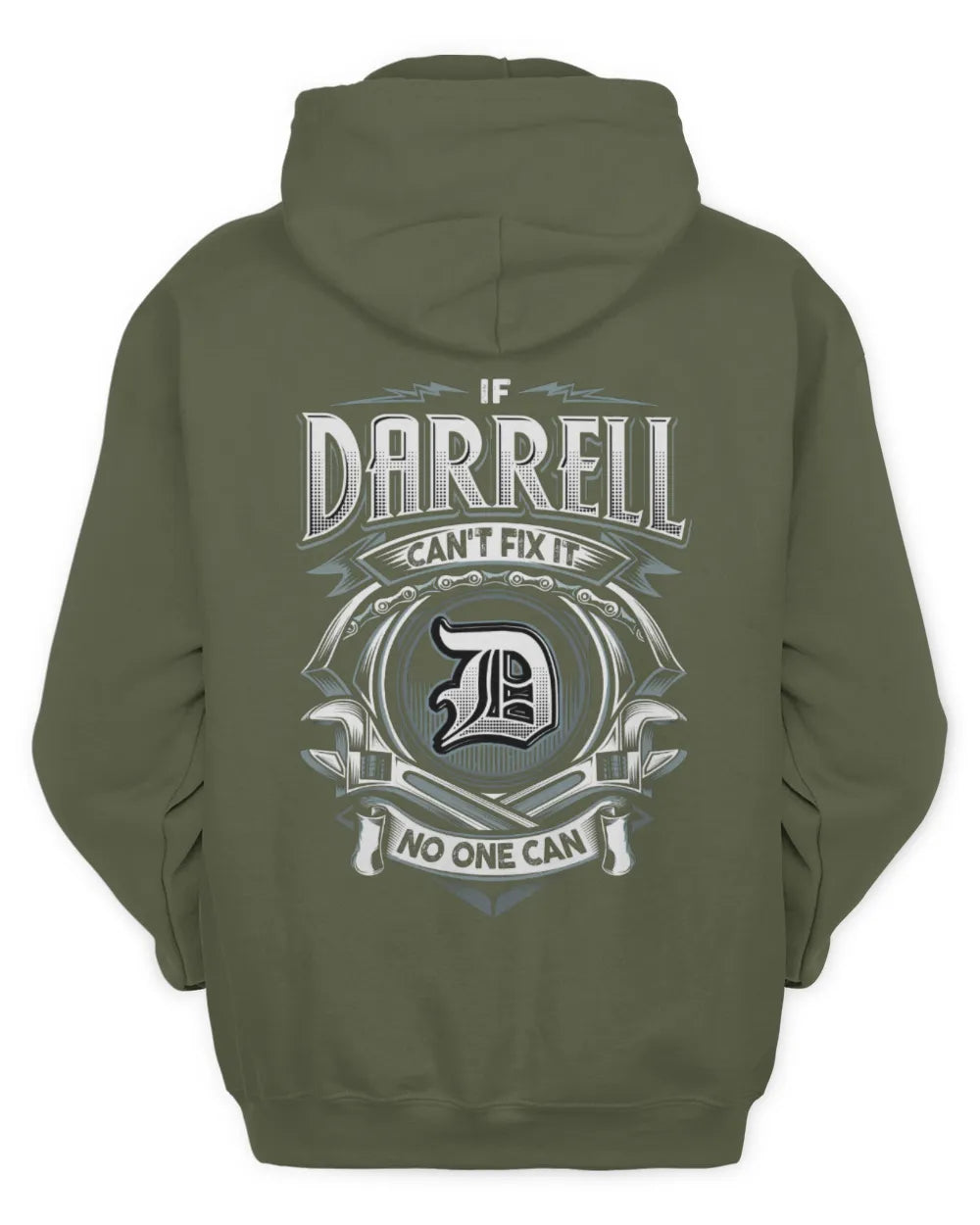 DARRELL AP81-K4-626 - Personalized Ahmed Quote Apparel “If Ahmed Can't Fix It, No One Can” - Unisex Hoodie - Military Green