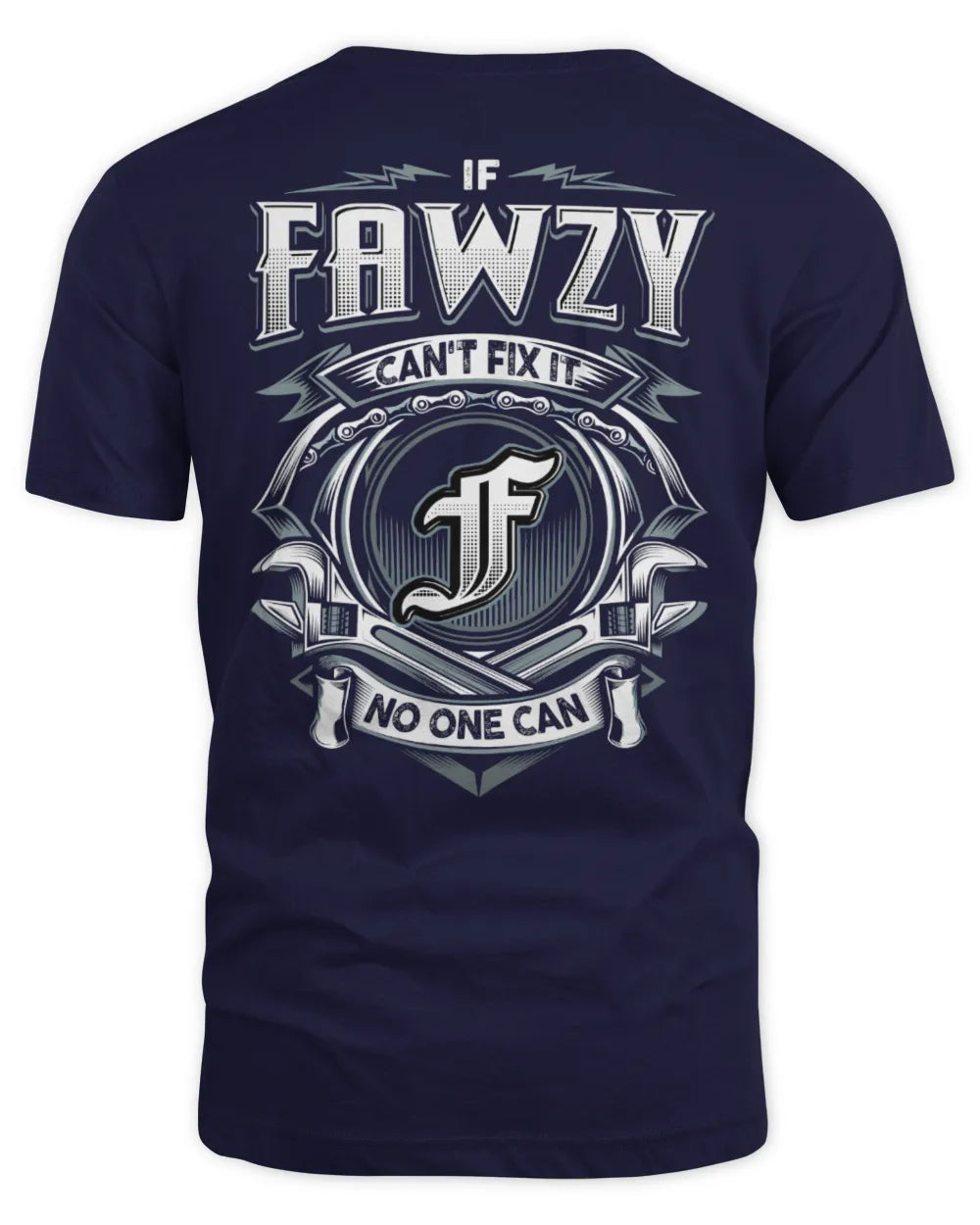 FAWZY AP81-K4-626 - Personalized Ahmed Quote Apparel “If Ahmed Can't Fix It, No One Can” - Unisex Standard T-Shirt - Navy