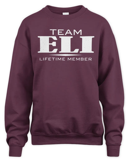 ELI BL62-K4-128 - Personalized “Team NAME Lifetime Member” - Unisex Sweatshirt - Maroon
