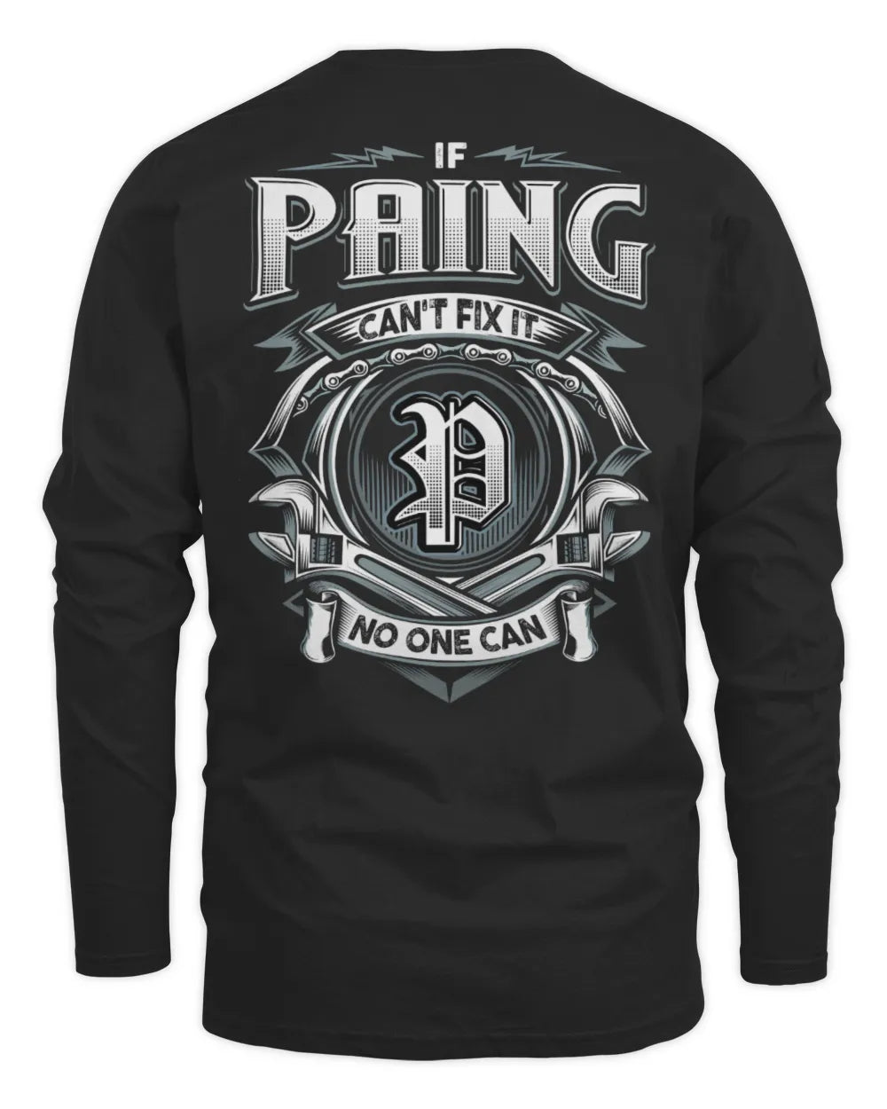 PAING AP81-K4-626 - Personalized Ahmed Quote Apparel “If Ahmed Can't Fix It, No One Can” - Men's Long Sleeved T-Shirt - Black