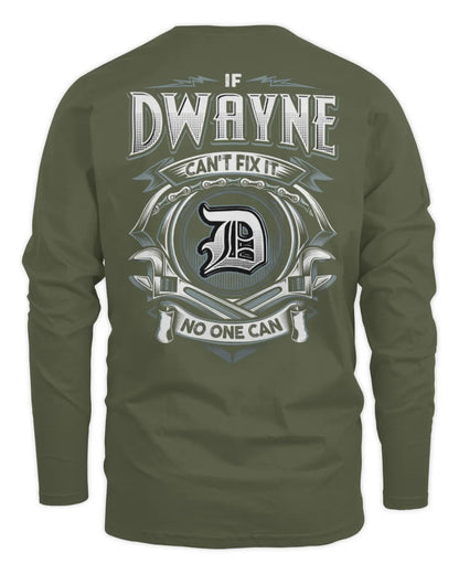 DWAYNE AP81-K4-626 - Personalized Ahmed Quote Apparel “If Ahmed Can't Fix It, No One Can” - Men's Long Sleeved T-Shirt - Military Green