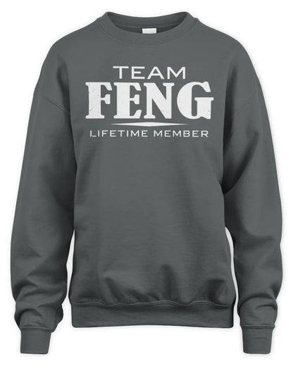 FENG BL62-K4-128 - Personalized “Team NAME Lifetime Member” - Unisex Sweatshirt - Charcoal