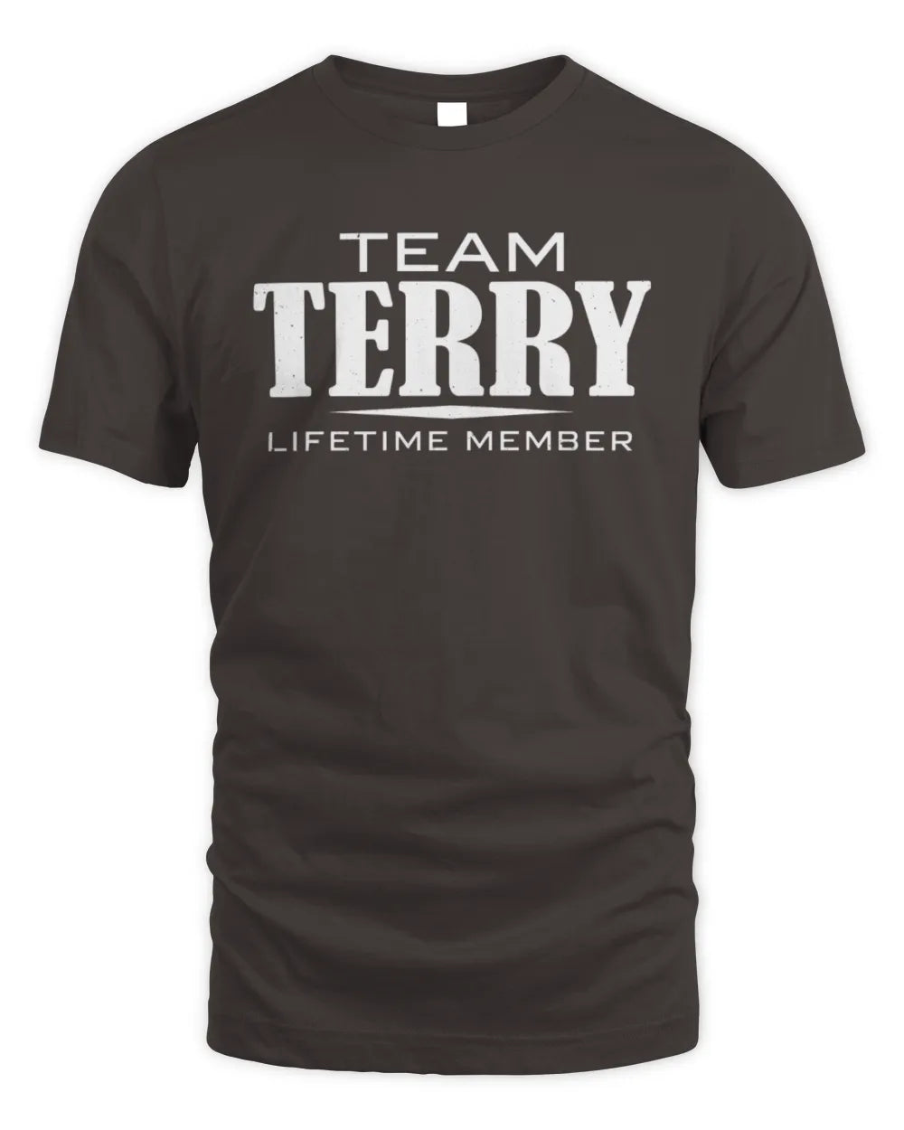 TERRY BL62-K4-128 - Personalized “Team NAME Lifetime Member” - Unisex Standard T-Shirt - Dark Chocolate