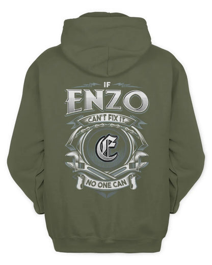 ENZO AP81-K4-626 - Personalized Ahmed Quote Apparel “If Ahmed Can't Fix It, No One Can” - Unisex Hoodie - Military Green