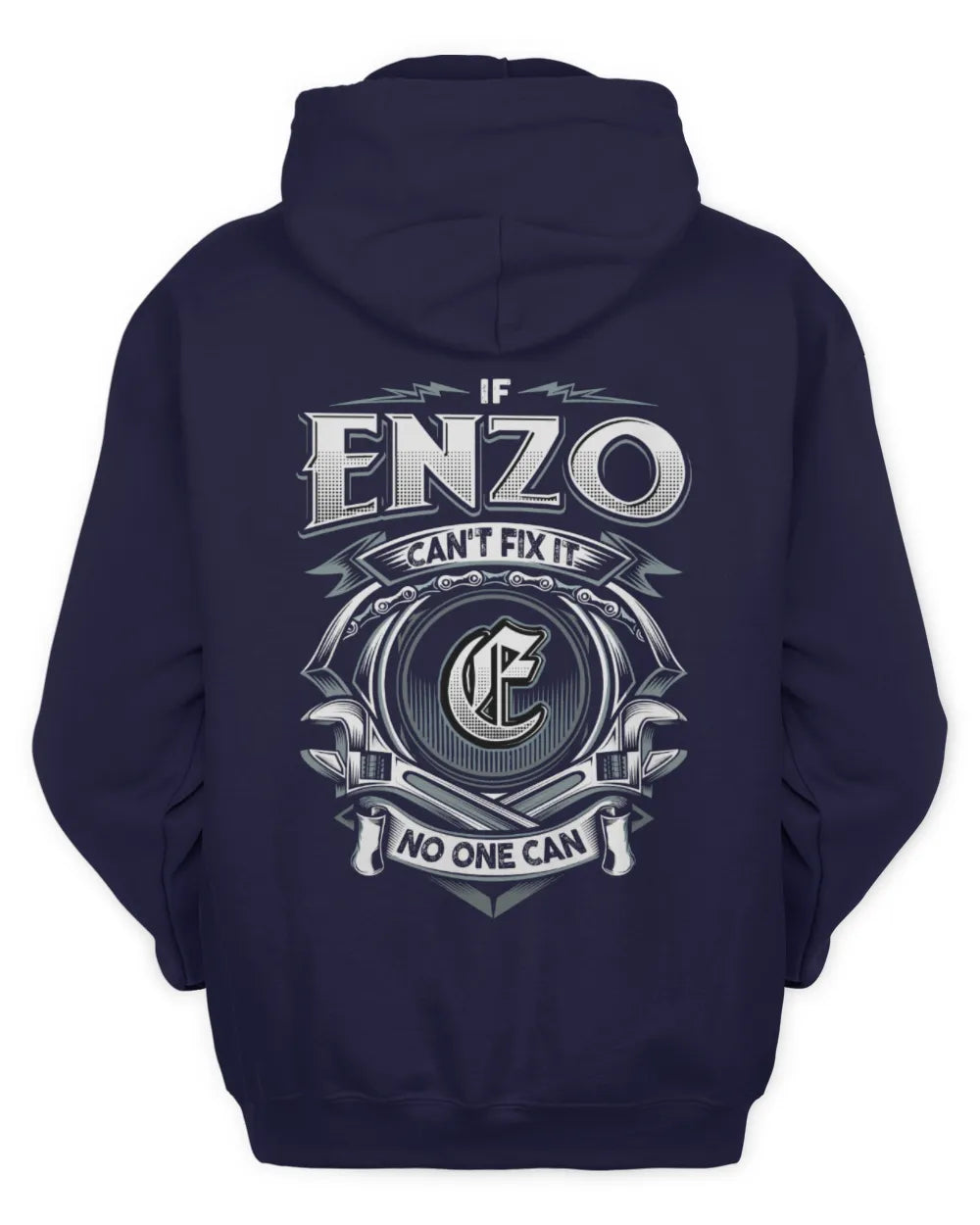 ENZO AP81-K4-626 - Personalized Ahmed Quote Apparel “If Ahmed Can't Fix It, No One Can” - Unisex Hoodie - Navy