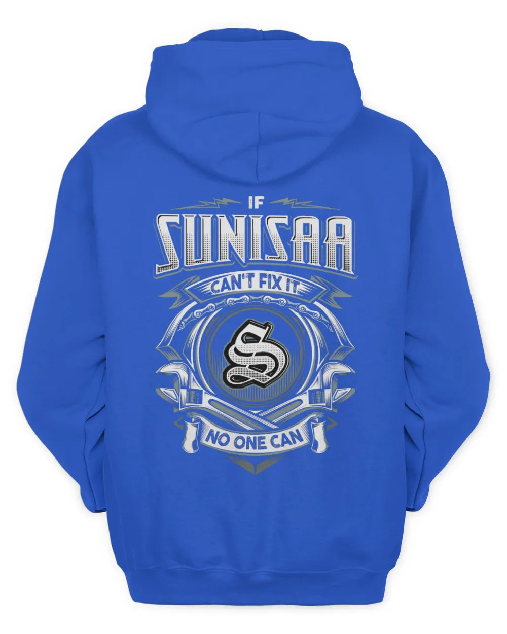 SUNISAA AP81-K4-626 - Personalized Ahmed Quote Apparel “If Ahmed Can't Fix It, No One Can” - Unisex Hoodie - Royal