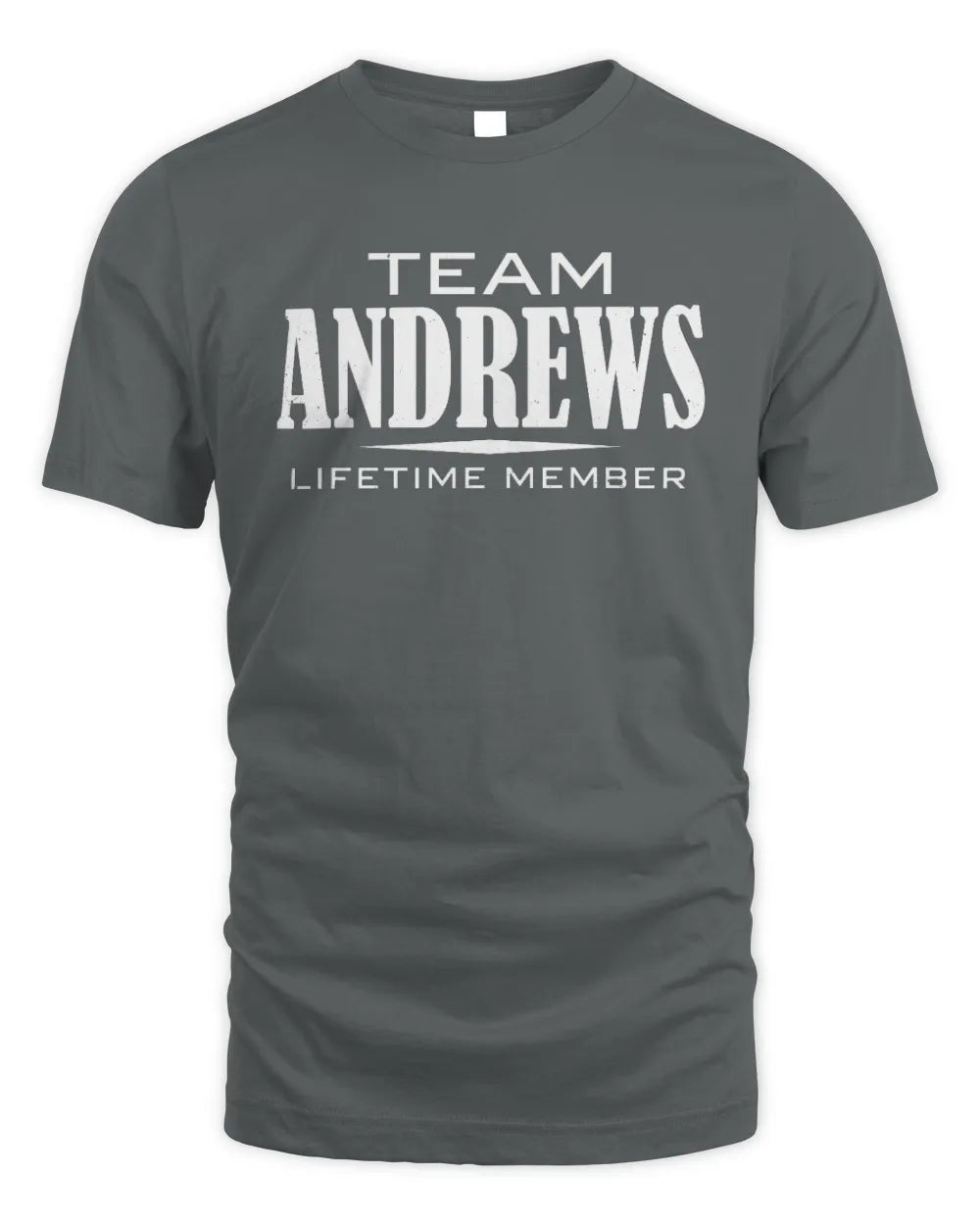 ANDREWS BL62-K4-128 - Personalized “Team NAME Lifetime Member” - Unisex Standard T-Shirt - Charcoal