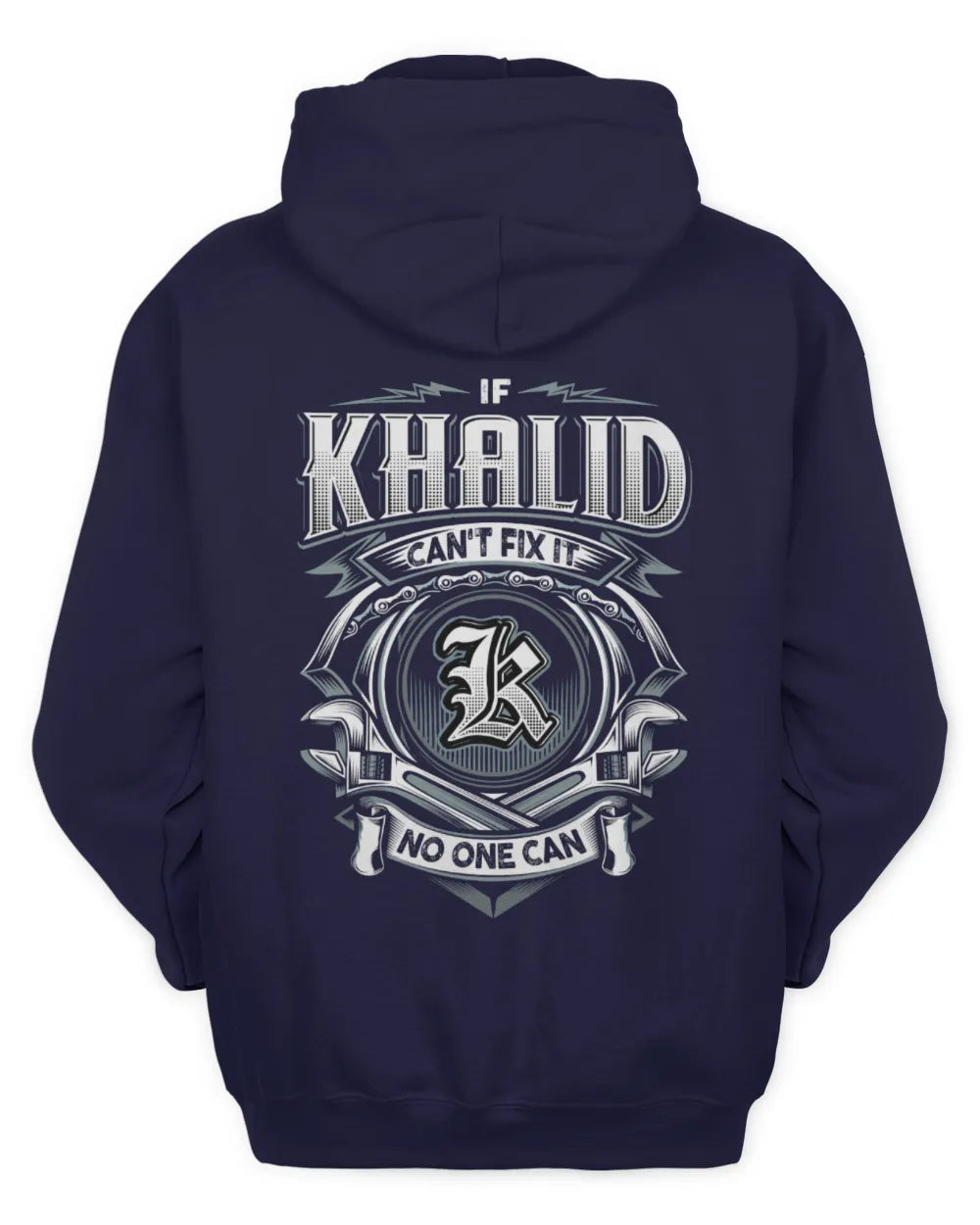 KHALID AP81-K4-626 - Personalized Ahmed Quote Apparel “If Ahmed Can't Fix It, No One Can” - Unisex Hoodie - Navy