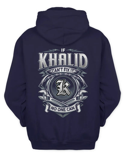 KHALID AP81-K4-626 - Personalized Ahmed Quote Apparel “If Ahmed Can't Fix It, No One Can” - Unisex Hoodie - Navy