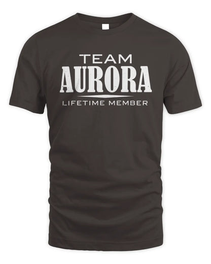 AURORA BL62-K4-128 - Personalized “Team NAME Lifetime Member” - Unisex Standard T-Shirt - Dark Chocolate