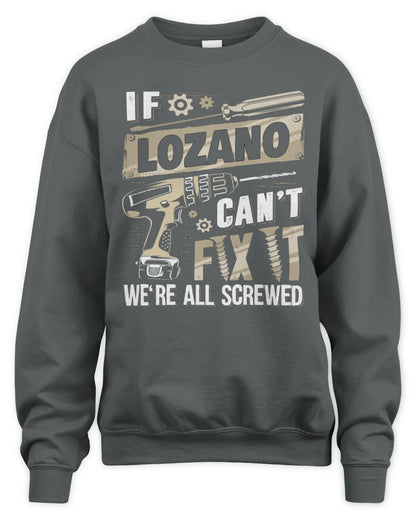 LOZANO TX03 P02 - Personalized Handyman Mechanic Shirt “If NAME Can’t Fix It, We’re All Screwed” - Unisex Sweatshirt - Charcoal