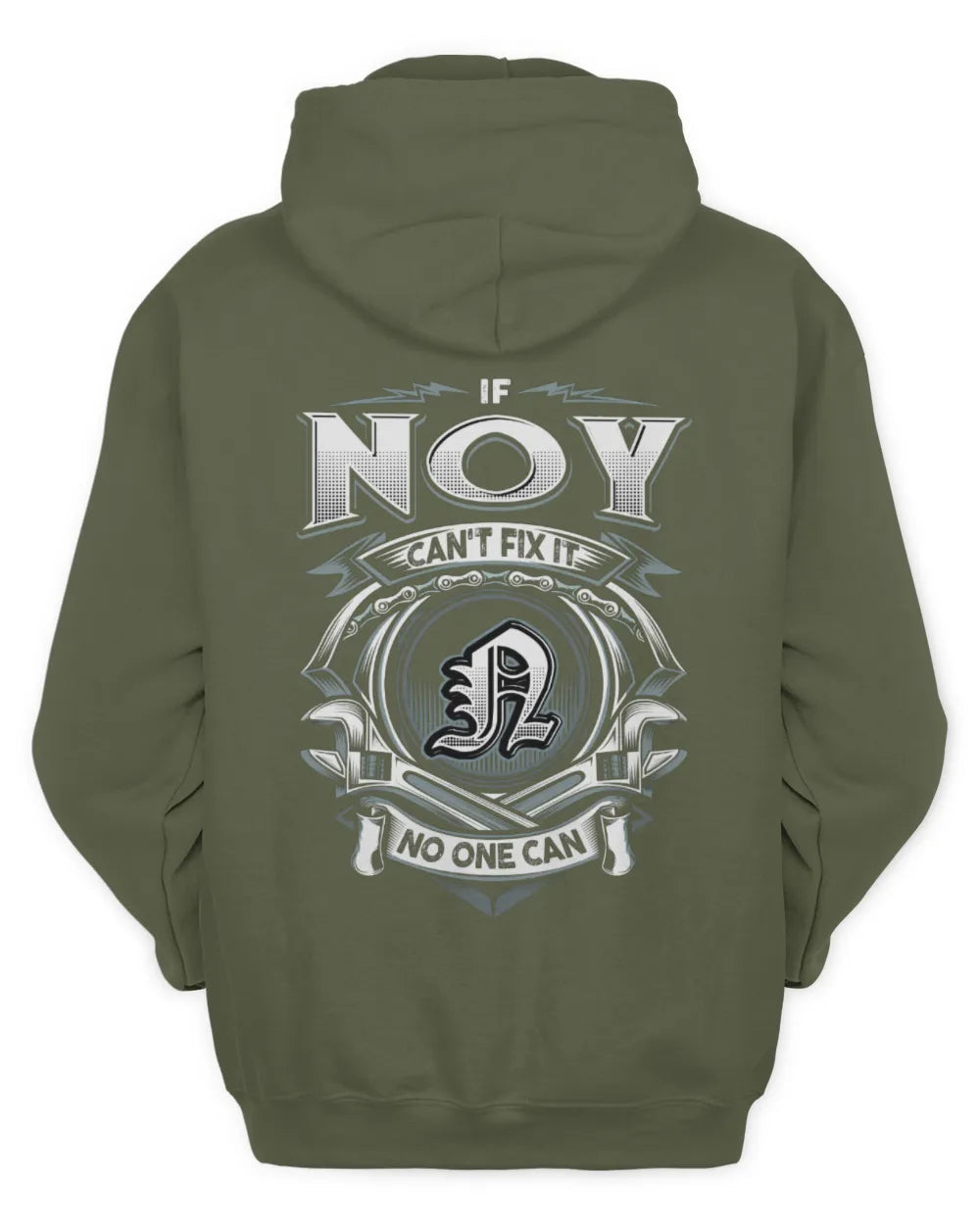 NOY AP81-K4-626 - Personalized Ahmed Quote Apparel “If Ahmed Can't Fix It, No One Can” - Unisex Hoodie - Military Green