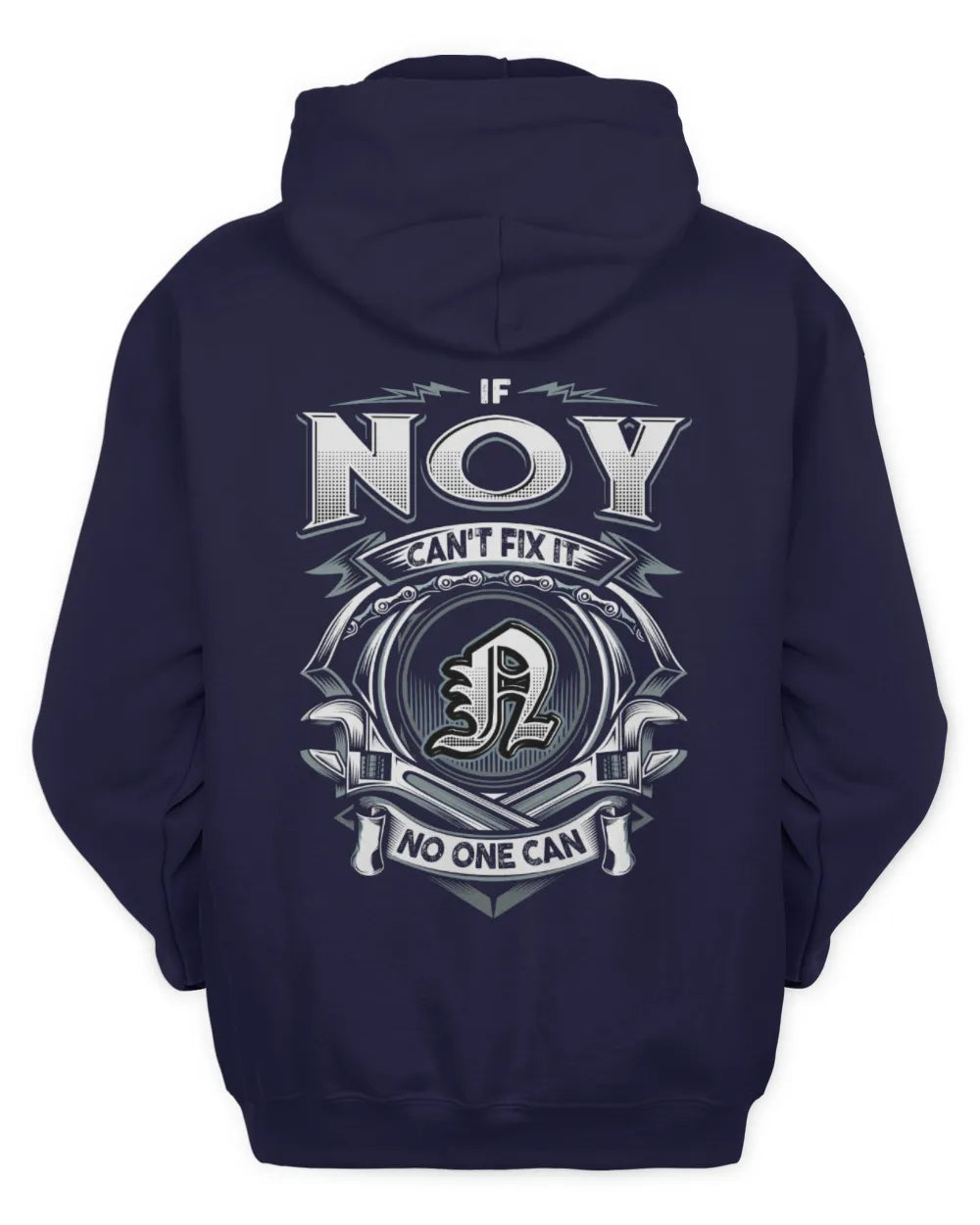 NOY AP81-K4-626 - Personalized Ahmed Quote Apparel “If Ahmed Can't Fix It, No One Can” - Unisex Hoodie - Navy