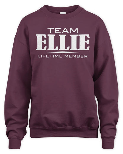 ELLIE BL62-K4-128 - Personalized “Team NAME Lifetime Member” - Unisex Sweatshirt - Maroon