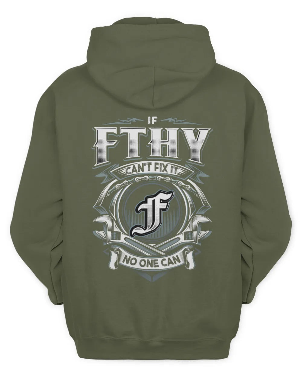 FTHY AP81-K4-626 - Personalized Ahmed Quote Apparel “If Ahmed Can't Fix It, No One Can” - Unisex Hoodie - Military Green