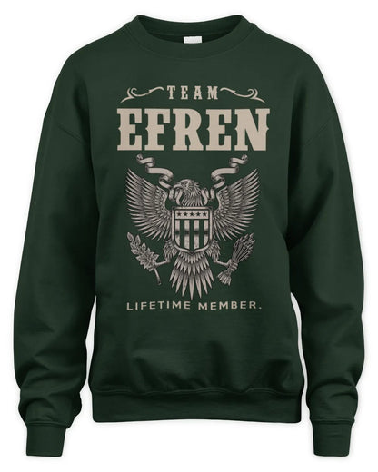 EFREN TP06-K82 – Personalized Classic Style Apparel “Team NAME Lifetime Member” - Unisex Sweatshirt - Forest Green