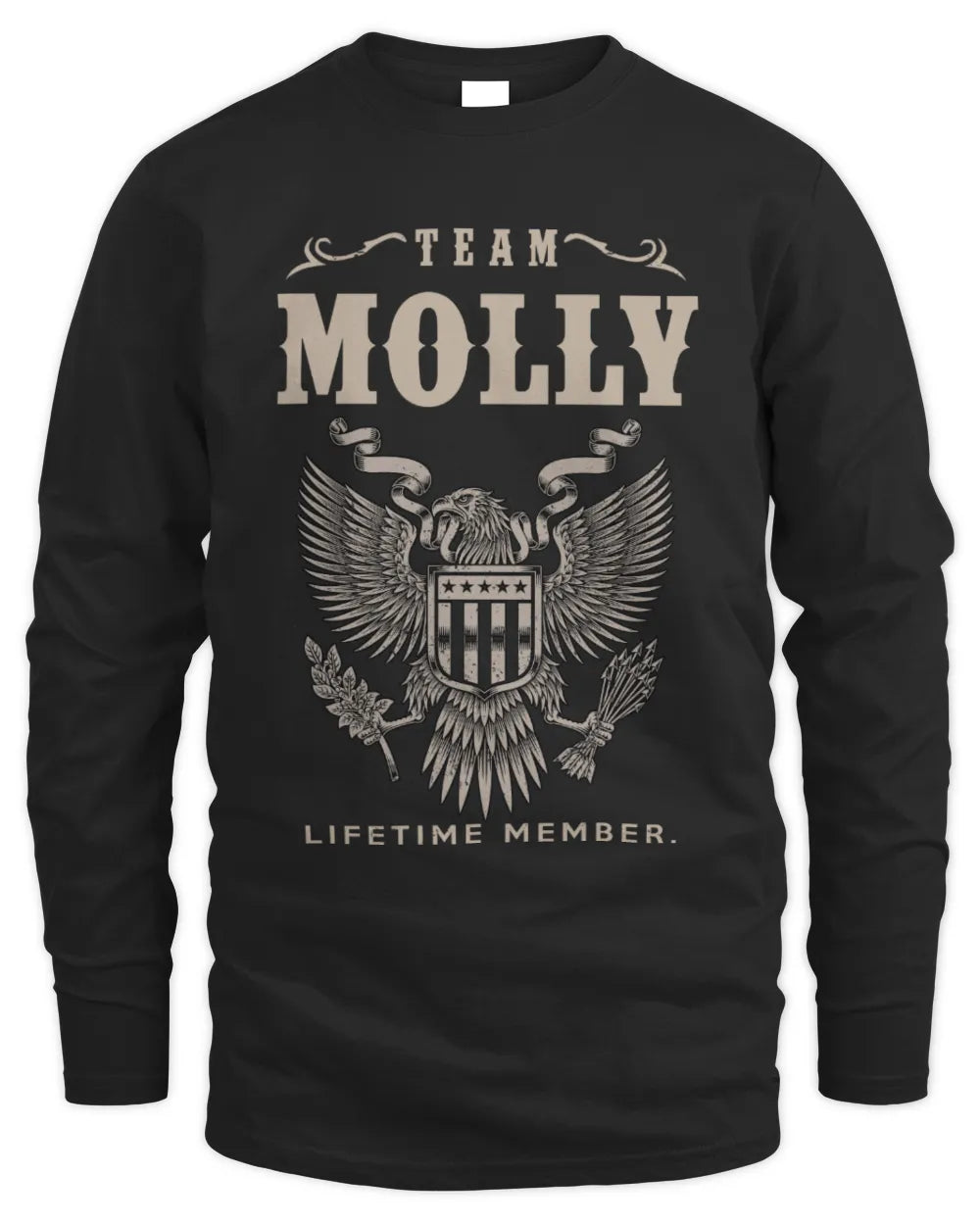 MOLLY TP06-K82 – Personalized Classic Style Apparel “Team NAME Lifetime Member” - Men's Long Sleeved T-Shirt - Black