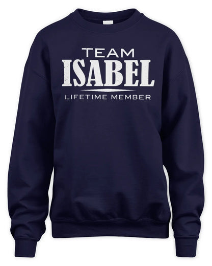 ISABEL BL62-K4-128 - Personalized “Team NAME Lifetime Member” - Unisex Sweatshirt - Navy