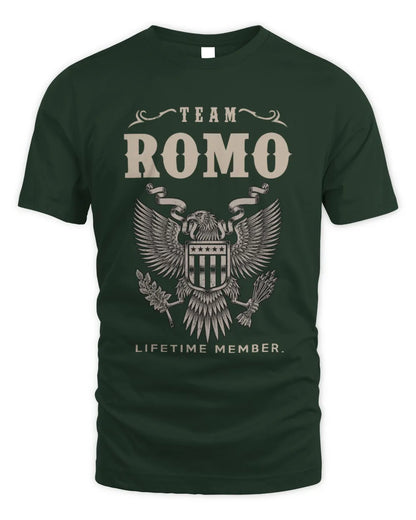 ROMO TP06-K82 – Personalized Classic Style Apparel “Team NAME Lifetime Member” - Unisex Standard T-Shirt - Forest Green