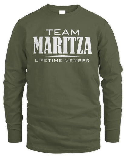 MARITZA BL62-K4-128 - Personalized “Team NAME Lifetime Member” - Men's Long Sleeved T-Shirt - Military Green
