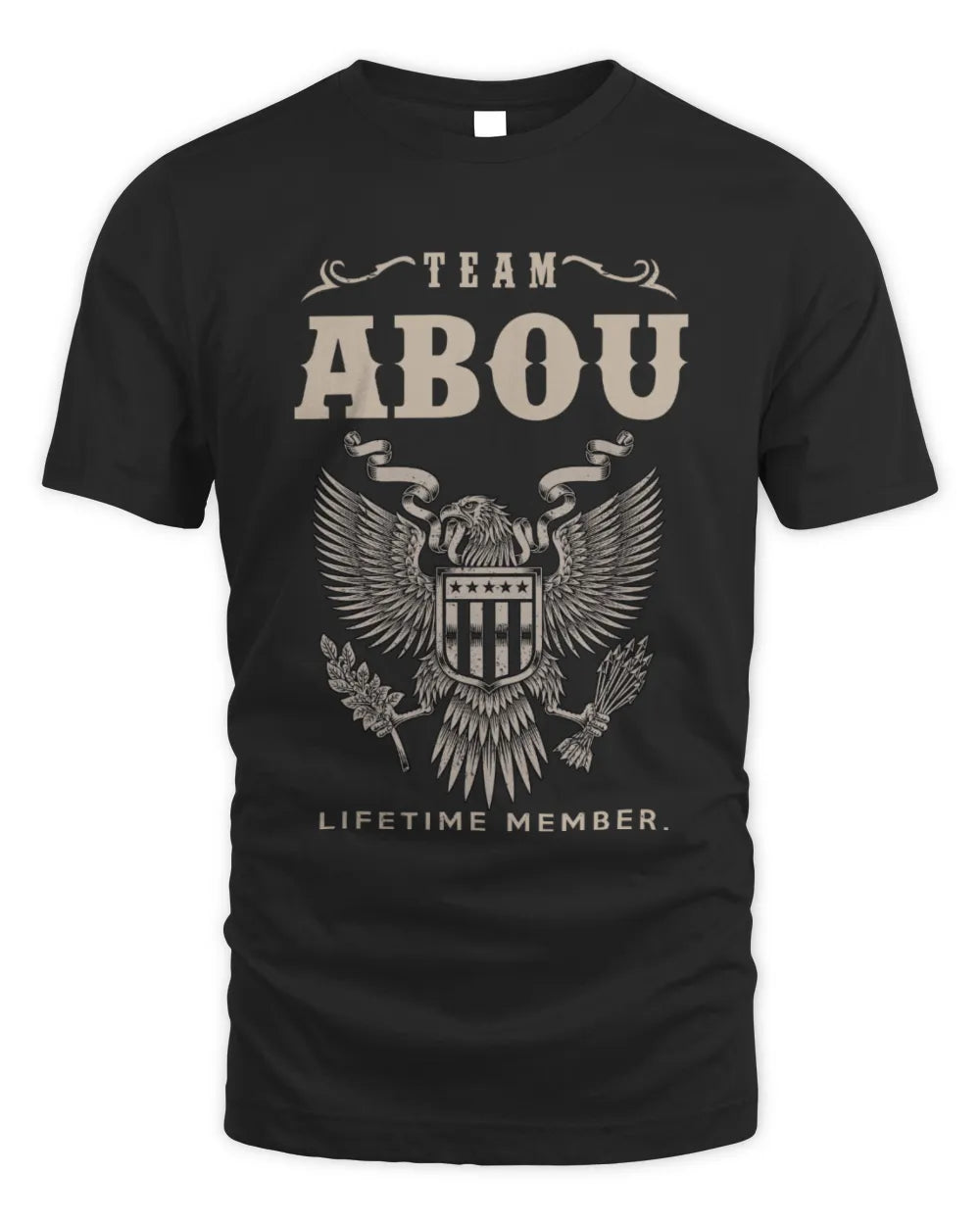 ABOU TP06-K82 – Personalized Classic Style Apparel “Team NAME Lifetime Member” - Unisex Standard T-Shirt - Black