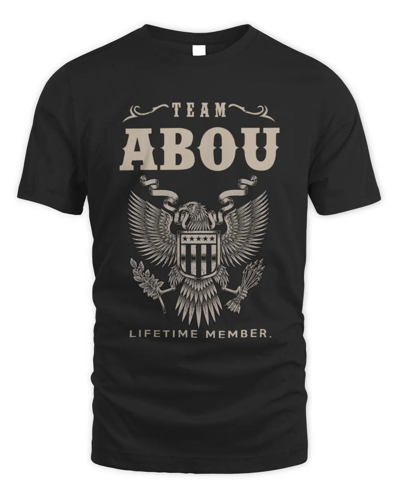 ABOU TP06-K82 – Personalized Classic Style Apparel “Team NAME Lifetime Member” - Unisex Standard T-Shirt - Black