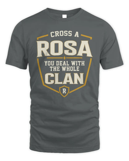 ROSA NT1-K008 Cross A/An NAME, You Deal With the Whole Clan | Personalized Vintage T-Shirt - Unisex Standard T-Shirt - Charcoal