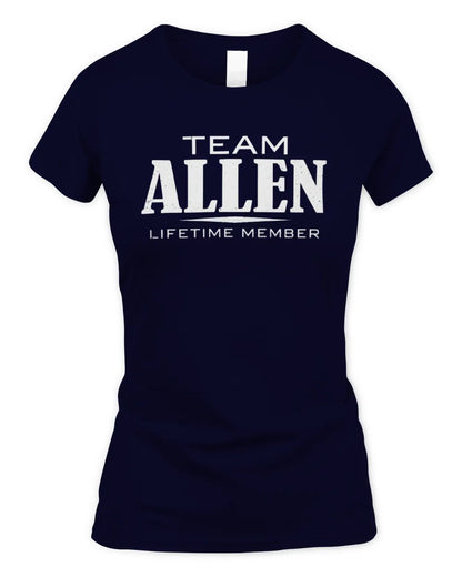 ALLEN BL62-K4-128 - Personalized “Team NAME Lifetime Member” - Women's Standard T-Shirt - Navy
