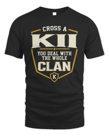 KII NT1-K008 Cross A/An NAME, You Deal With the Whole Clan | Personalized Vintage T-Shirt - Unisex Standard T-Shirt - Black
