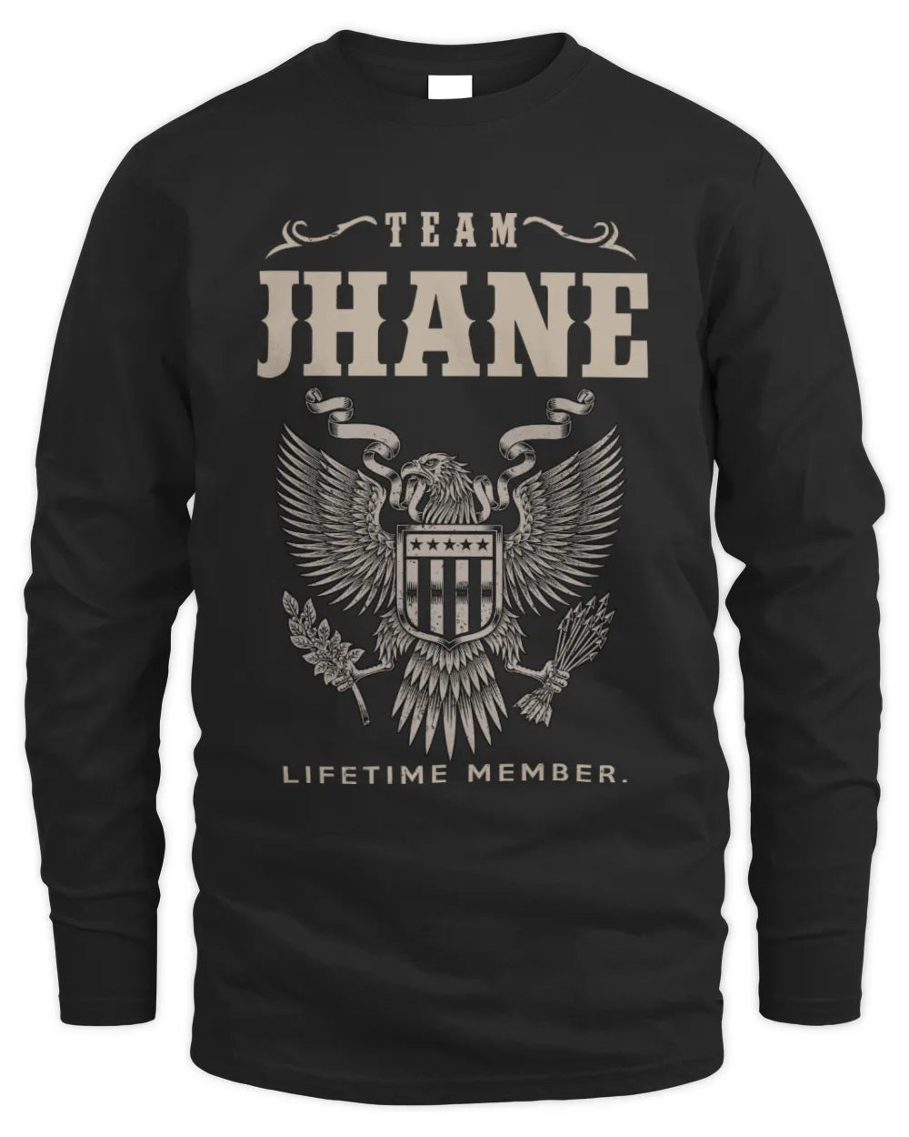 JHANE TP06-K82 – Personalized Classic Style Apparel “Team NAME Lifetime Member” - Men's Long Sleeved T-Shirt - Black