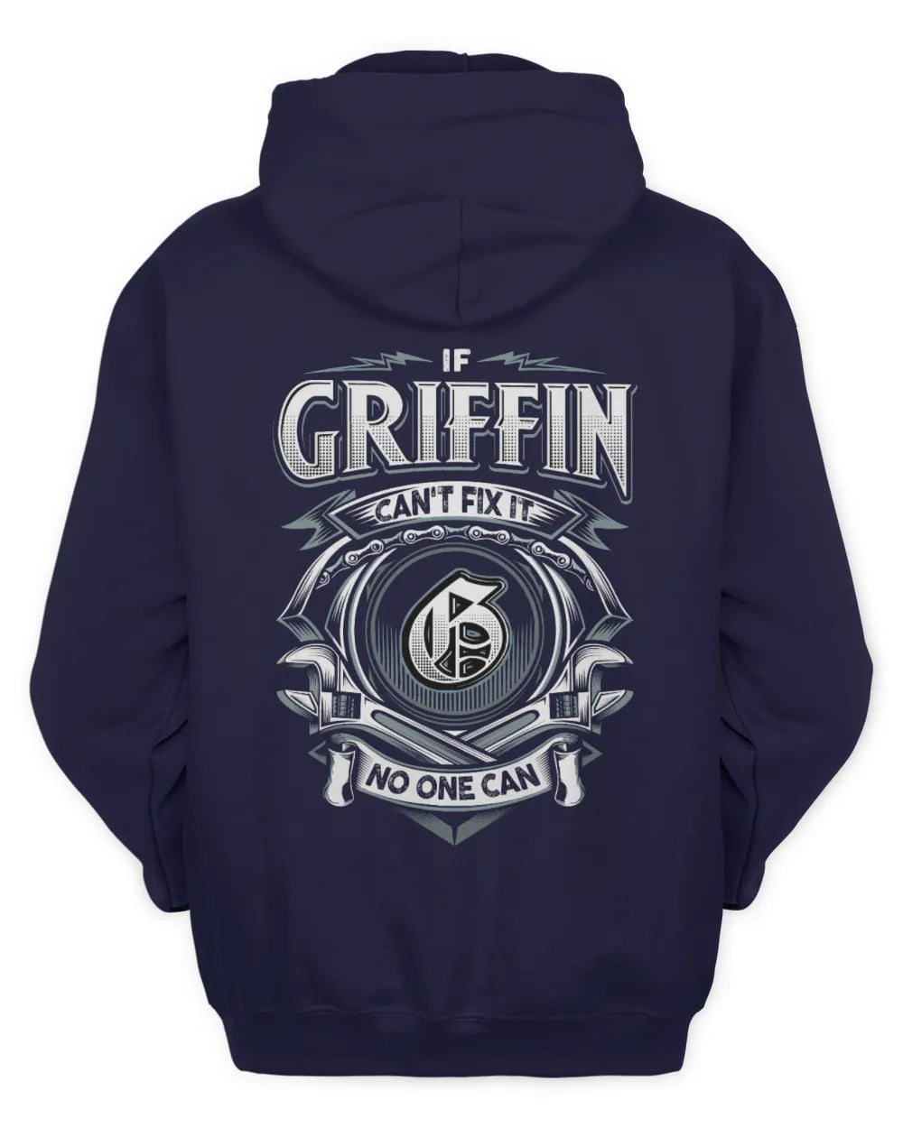 GRIFFIN AP81-K4-626 - Personalized Ahmed Quote Apparel “If Ahmed Can't Fix It, No One Can” - Unisex Hoodie - Navy