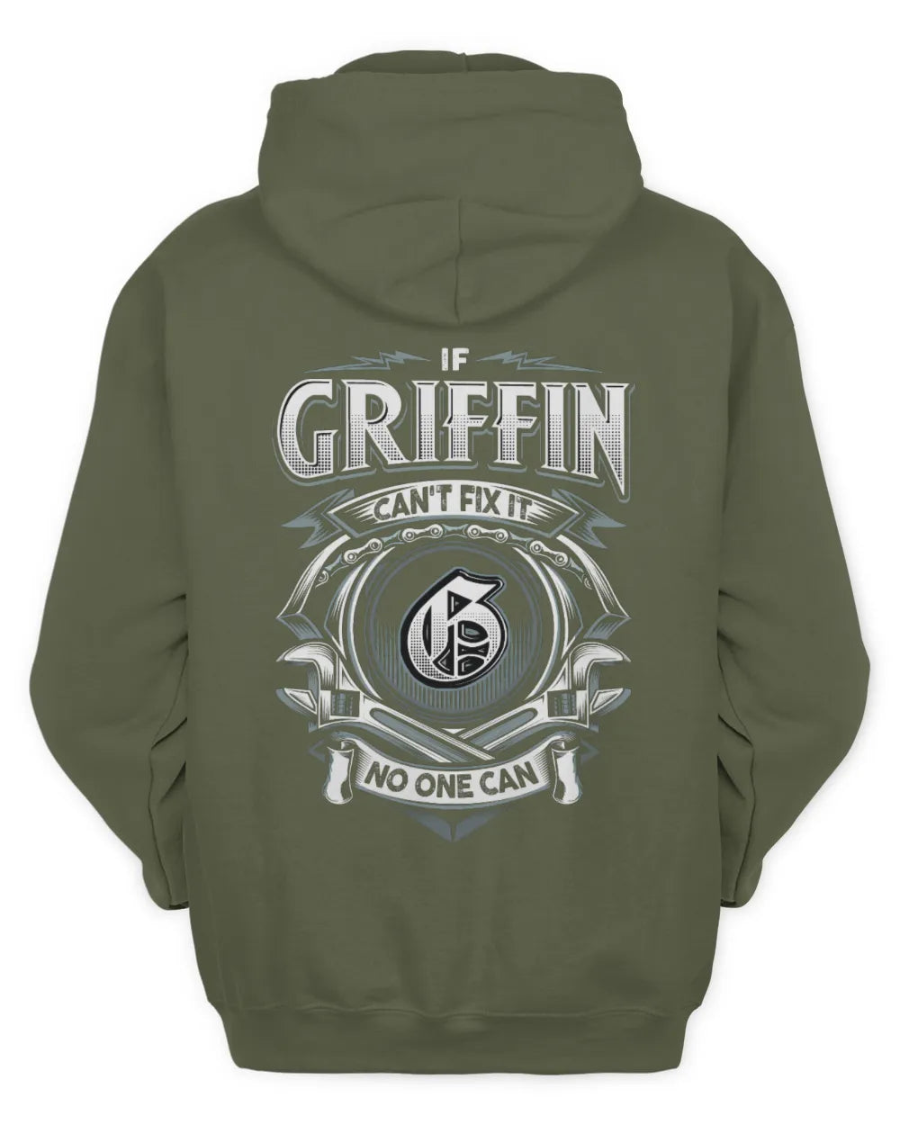 GRIFFIN AP81-K4-626 - Personalized Ahmed Quote Apparel “If Ahmed Can't Fix It, No One Can” - Unisex Hoodie - Military Green