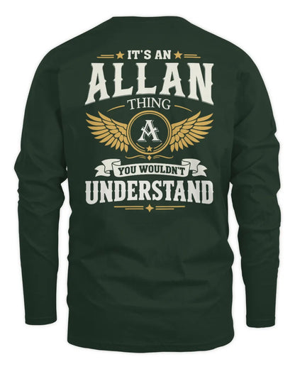 ALLAN KT06-M008 It’s a [NAME] Thing – You Wouldn’t Understand | Personalized Vintage T-Shirt - Men's Long Sleeved T-Shirt - Forest Green