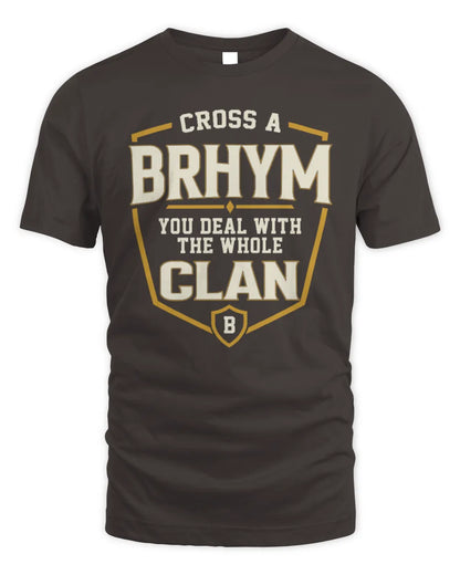BRHYM NT1-K008 Cross A/An NAME, You Deal With the Whole Clan | Personalized Vintage T-Shirt - Unisex Standard T-Shirt - Dark Chocolate