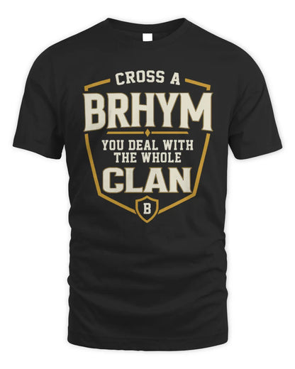 BRHYM NT1-K008 Cross A/An NAME, You Deal With the Whole Clan | Personalized Vintage T-Shirt - Unisex Standard T-Shirt - Black