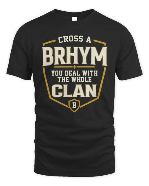 BRHYM NT1-K008 Cross A/An NAME, You Deal With the Whole Clan | Personalized Vintage T-Shirt - Unisex Standard T-Shirt - Black