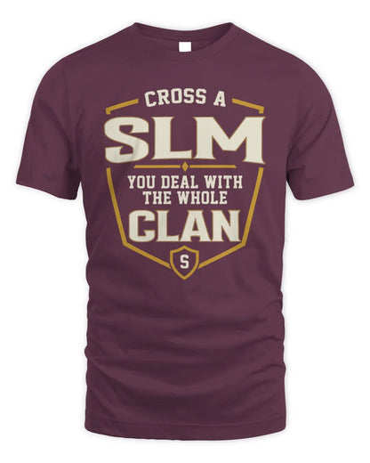 SLM NT1-K008 Cross A/An NAME, You Deal With the Whole Clan | Personalized Vintage T-Shirt - Unisex Standard T-Shirt - Maroon