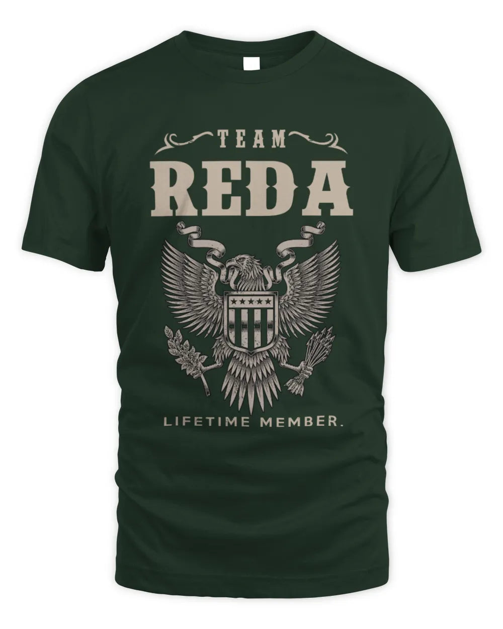 REDA TP06-K82 – Personalized Classic Style Apparel “Team NAME Lifetime Member” - Unisex Standard T-Shirt - Forest Green
