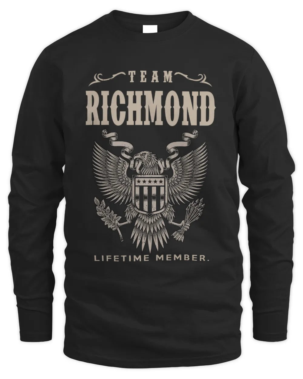 RICHMOND TP06-K82 – Personalized Classic Style Apparel “Team NAME Lifetime Member” - Men's Long Sleeved T-Shirt - Black