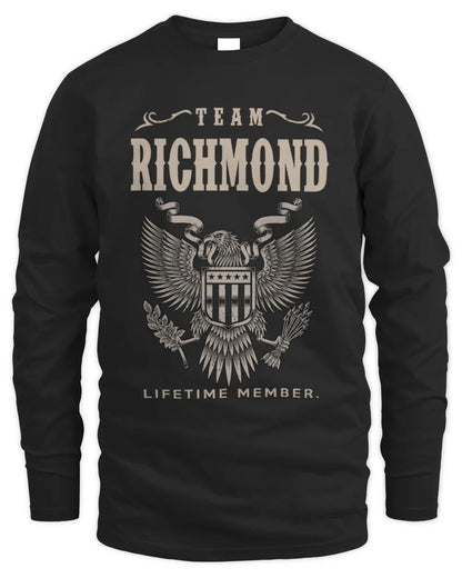 RICHMOND TP06-K82 – Personalized Classic Style Apparel “Team NAME Lifetime Member” - Men's Long Sleeved T-Shirt - Black