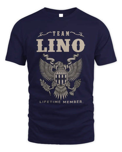 LINO TP06-K82 – Personalized Classic Style Apparel “Team NAME Lifetime Member” - Unisex Standard T-Shirt - Navy